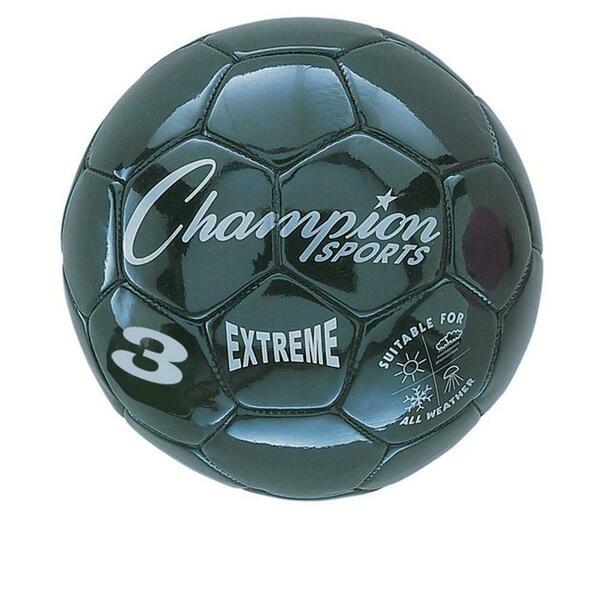 Champion Sports 3 Size Extreme Series Soccer Ball - Black CHSEX3BK